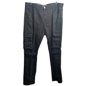 NWT Crysp Men's Black Cargo Pants with Strap Detail Sz 42X34